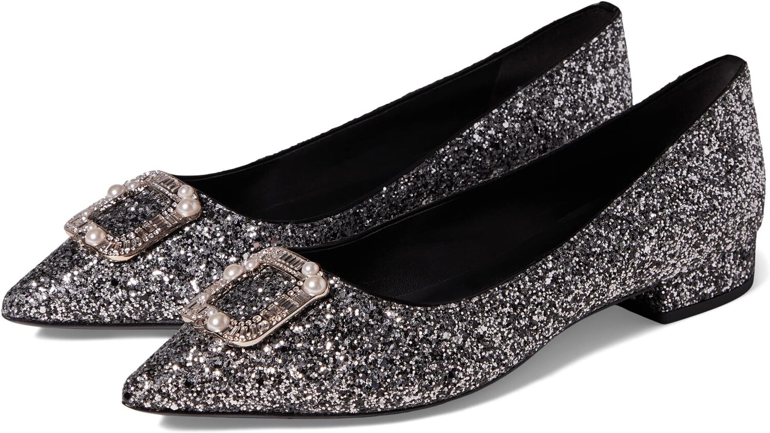 

Туфли на плоской подошве Kate Spade New York Buckle Up, цвет Black/Silver