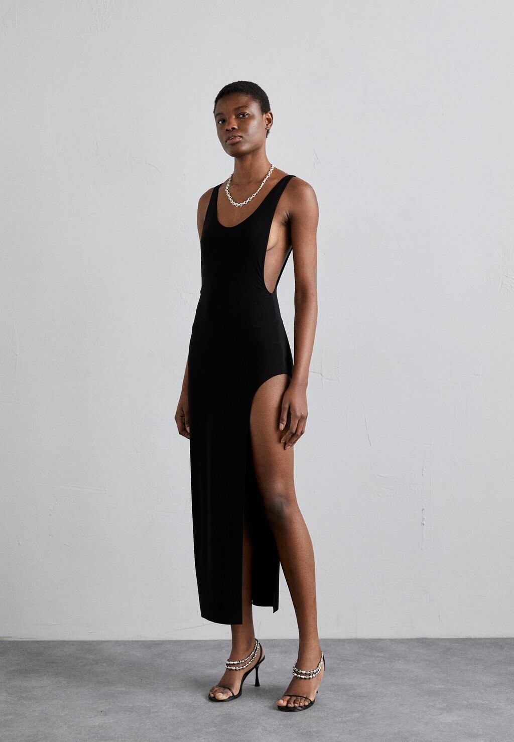 

Платье из джерси Norma Kamali MARISSA WIDE SLIT GOWN, черный