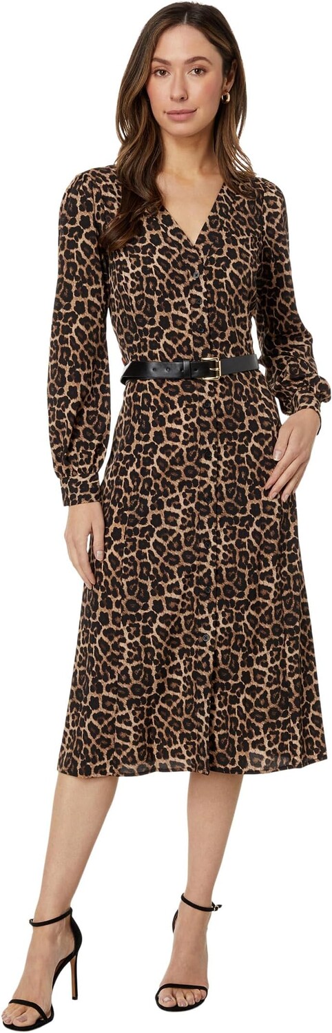 

Миниатюрное платье Cheetah Kate MICHAEL Michael Kors, цвет Dark Camel
