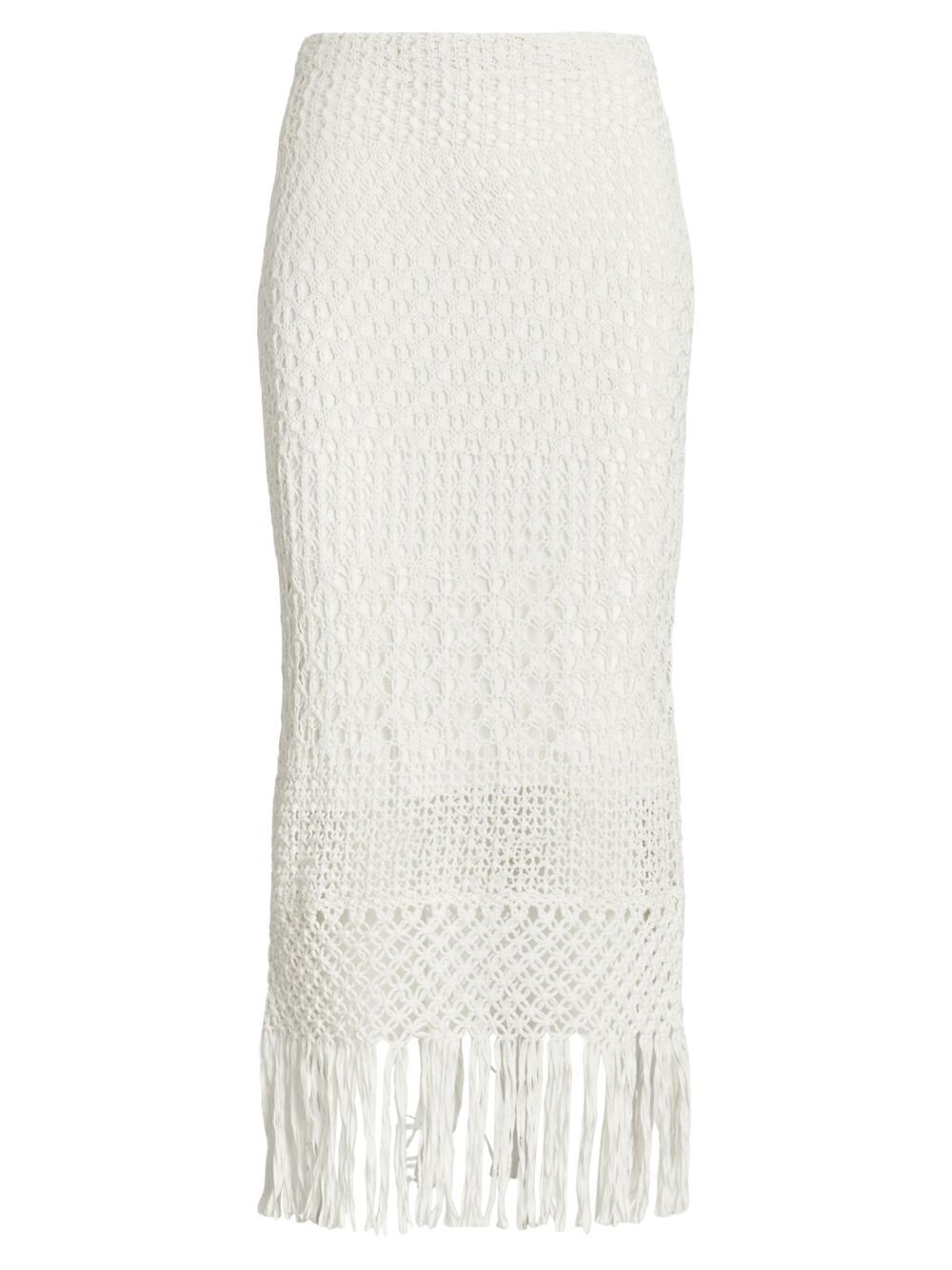 

Юбка-миди с бахромой из макраме Polo Ralph Lauren, кремовый