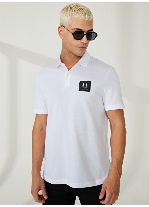 

Однотонная белая мужская футболка-поло Armani Exchange, Белый