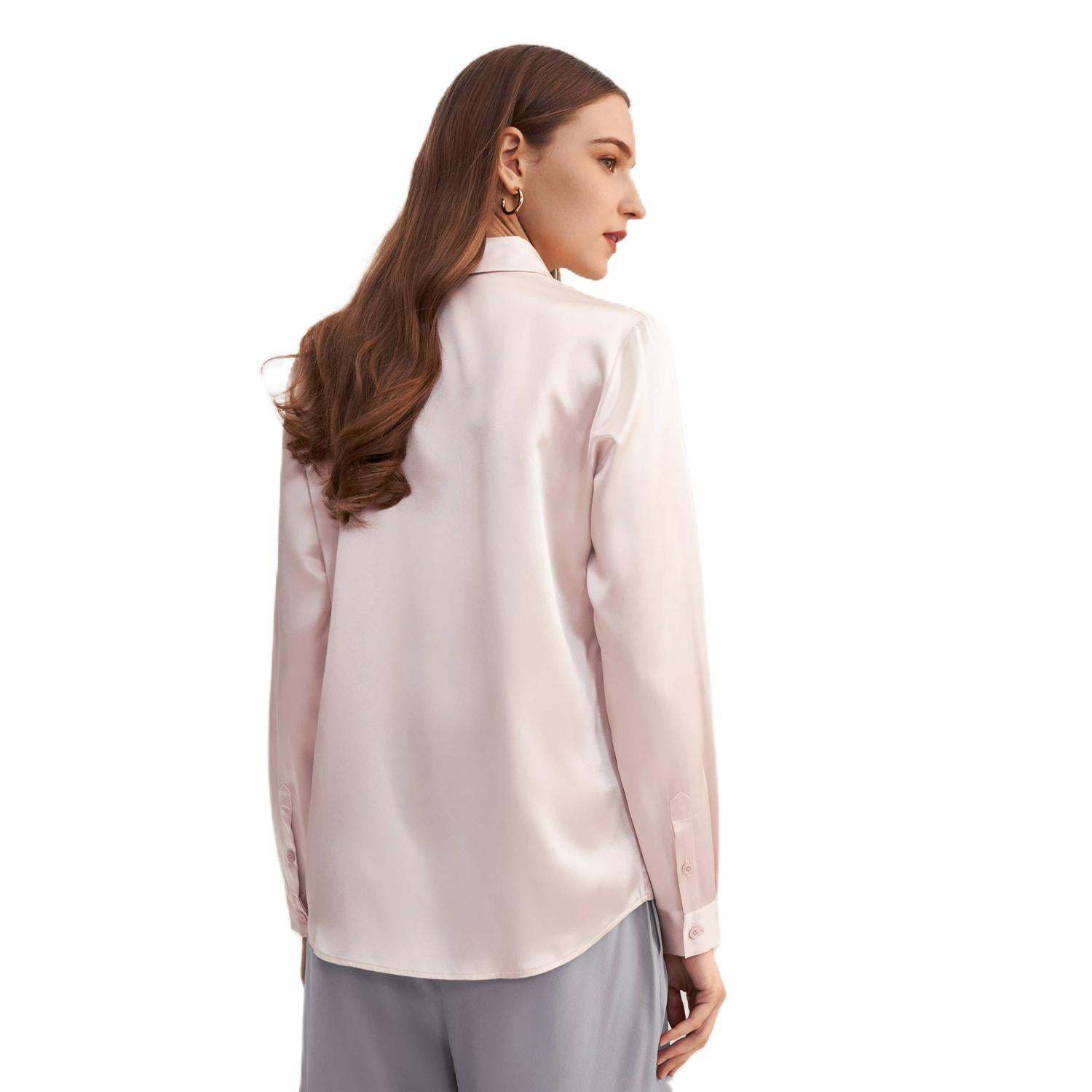 цена LILYSILK Женская базовая шелковая рубашка со скрытыми планками Lilysilk