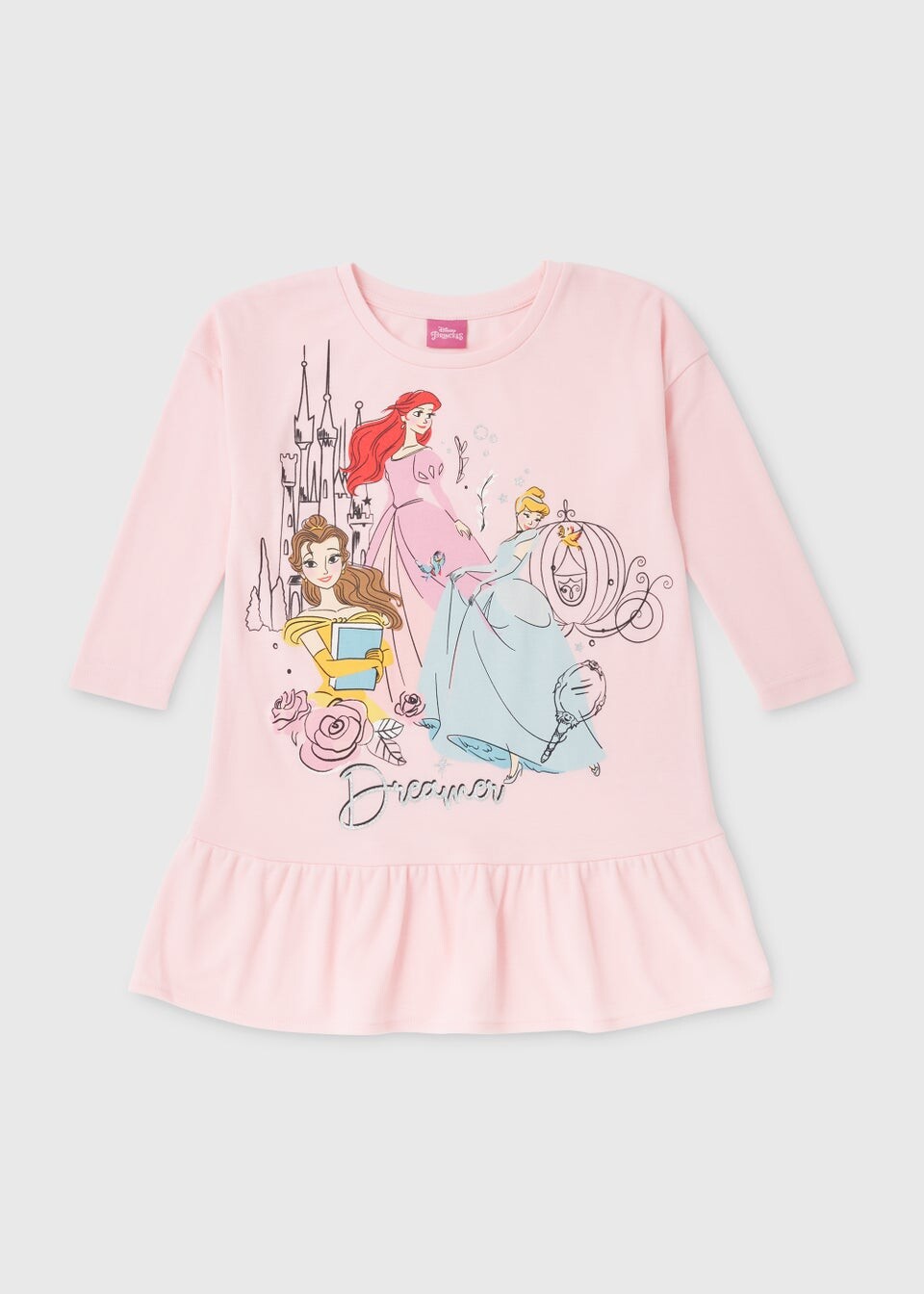 

Детская розовая ночная рубашка с оборками(18 мес.–6 лет) Disney, розовый