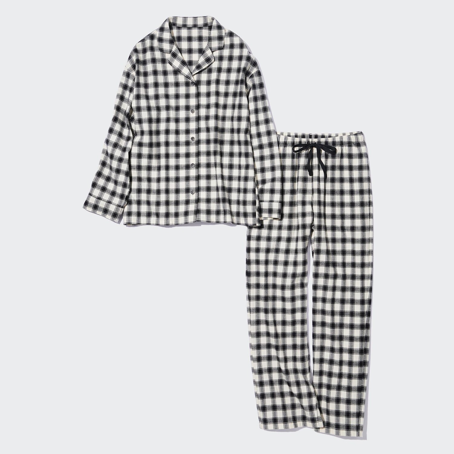 

Фланелевые пижамы с длинными рукавами UNIQLO, молочный