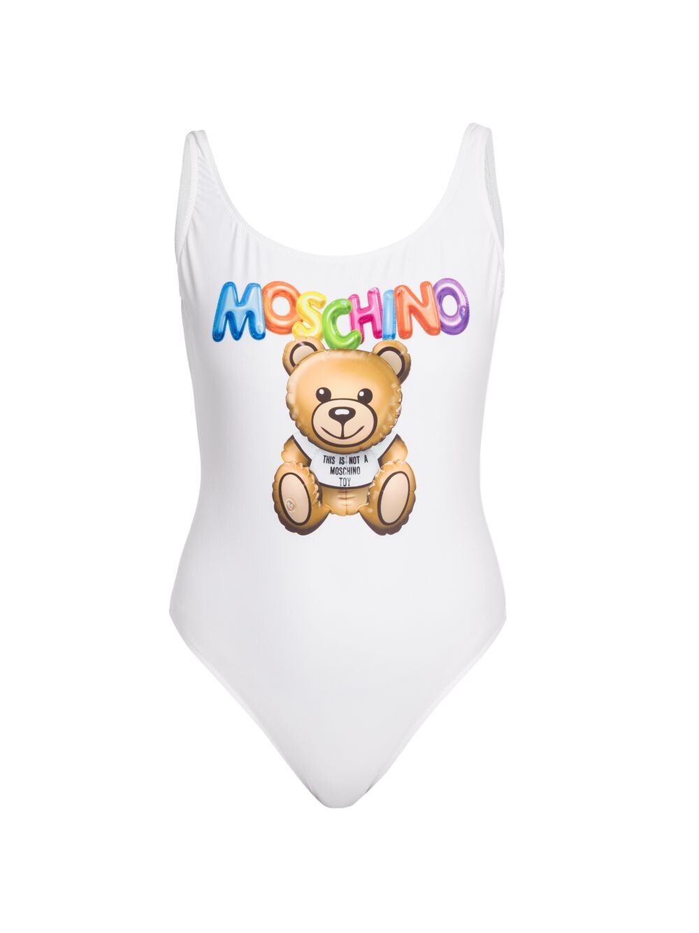 

Слитный купальник с логотипом Teddy Moschino, белый