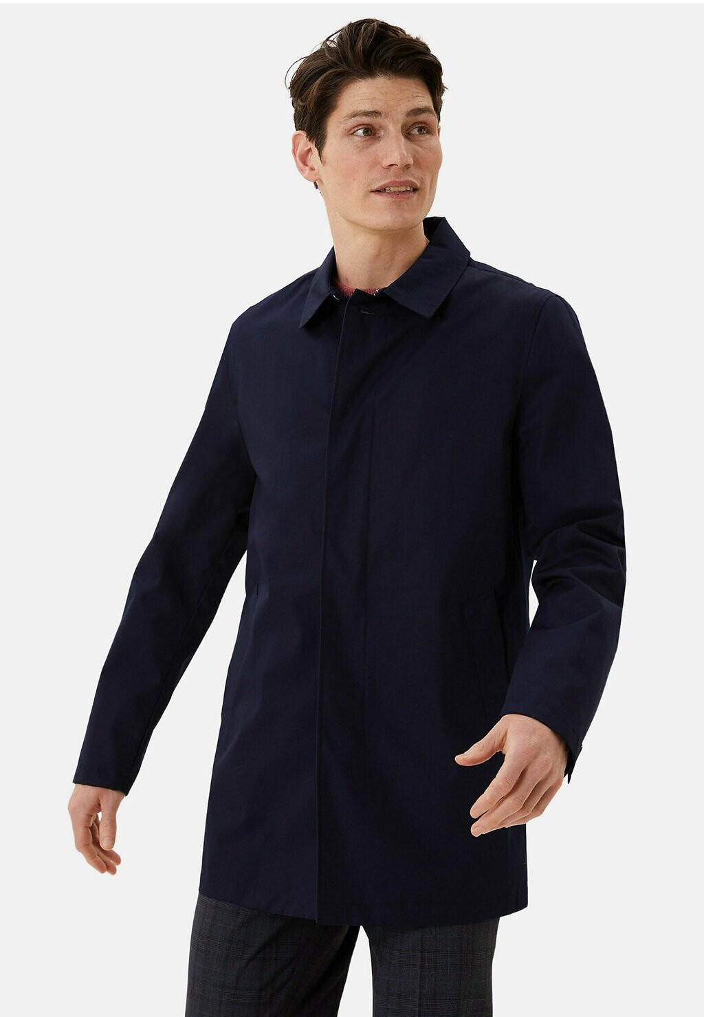 

Классическое пальто Mac Воротник Рубашки Marks & Spencer, цвет navy