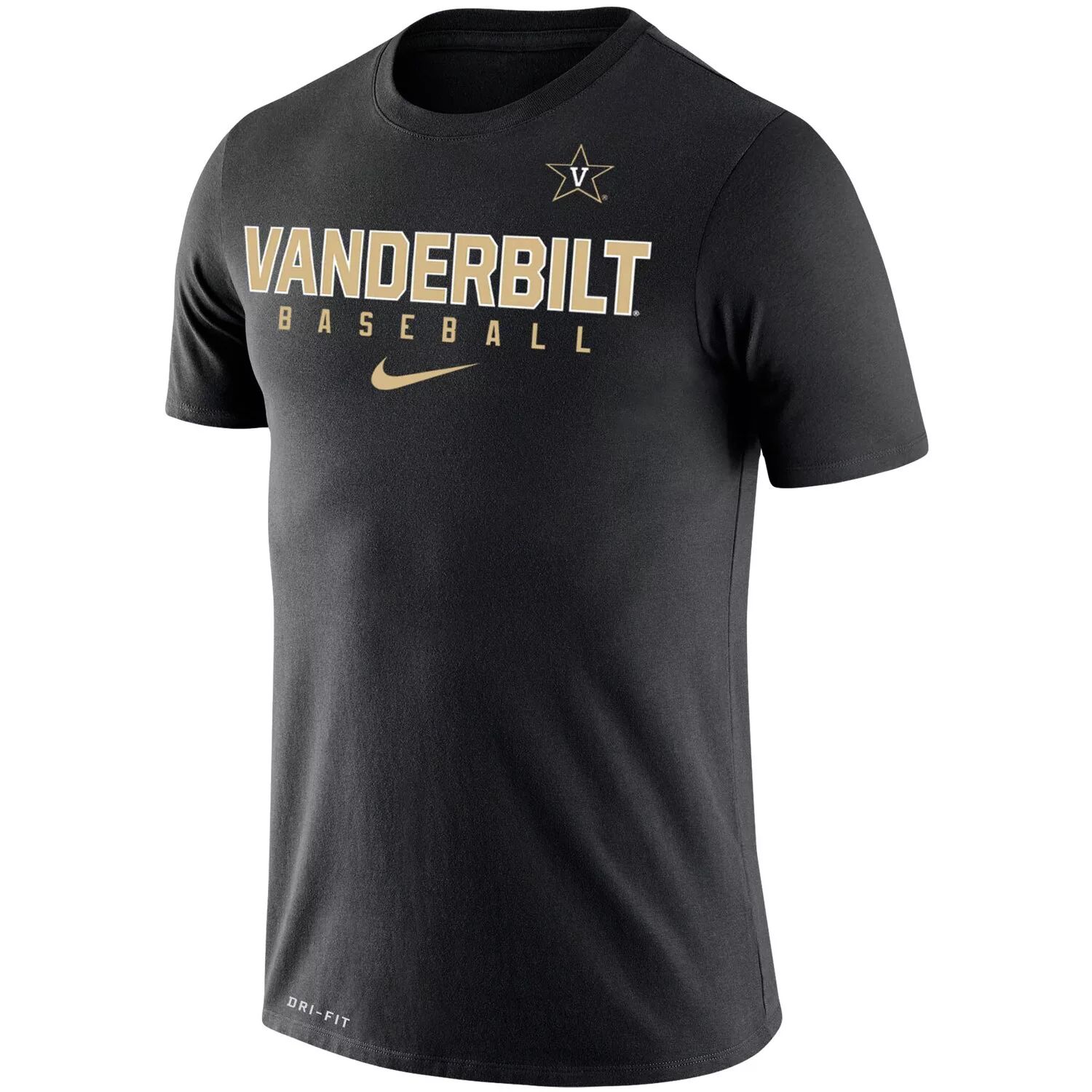 Мужская черная футболка Vanderbilt Commodores Baseball Legend Performance Nike