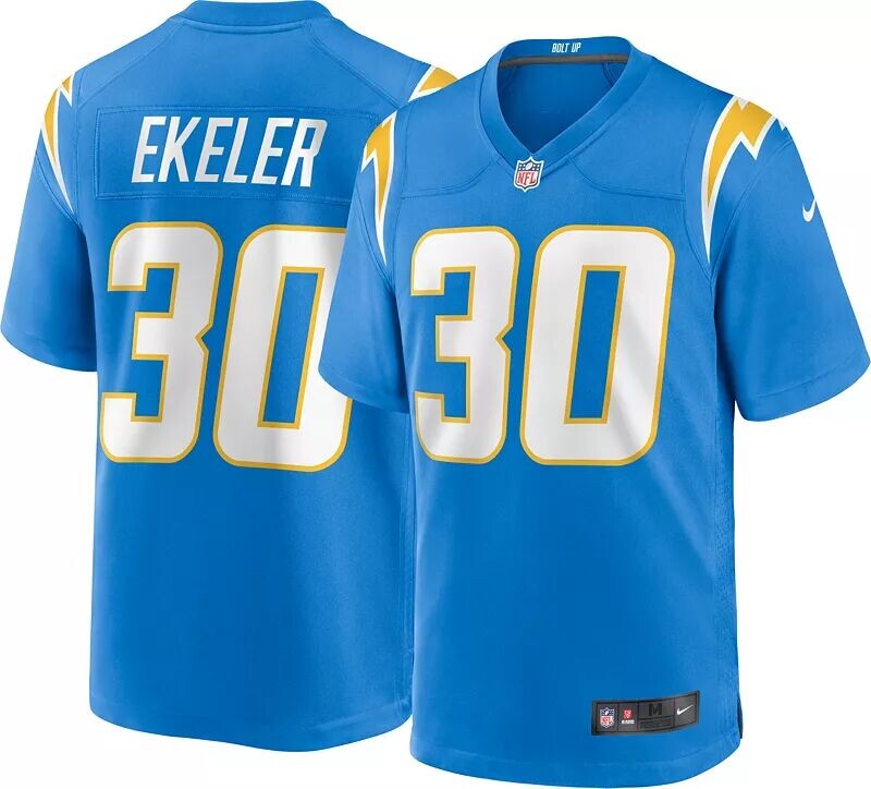 

Мужская футболка Nike Los Angeles Chargers Austin Ekeler #30, синяя игра