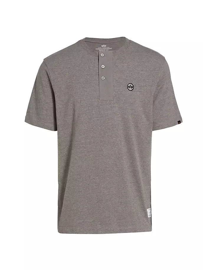 

Незаменимая футболка Henley с короткими рукавами Alpha Industries, цвет medium charcoal heather