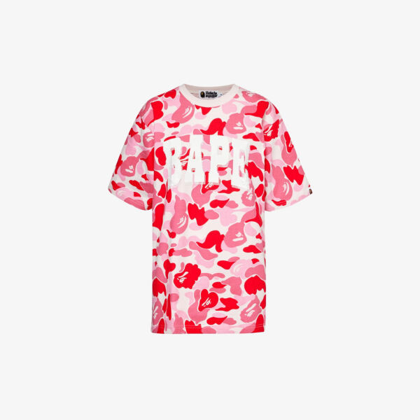 

Футболка свободного кроя из хлопкового джерси с камуфляжным узором A Bathing Ape, розовый