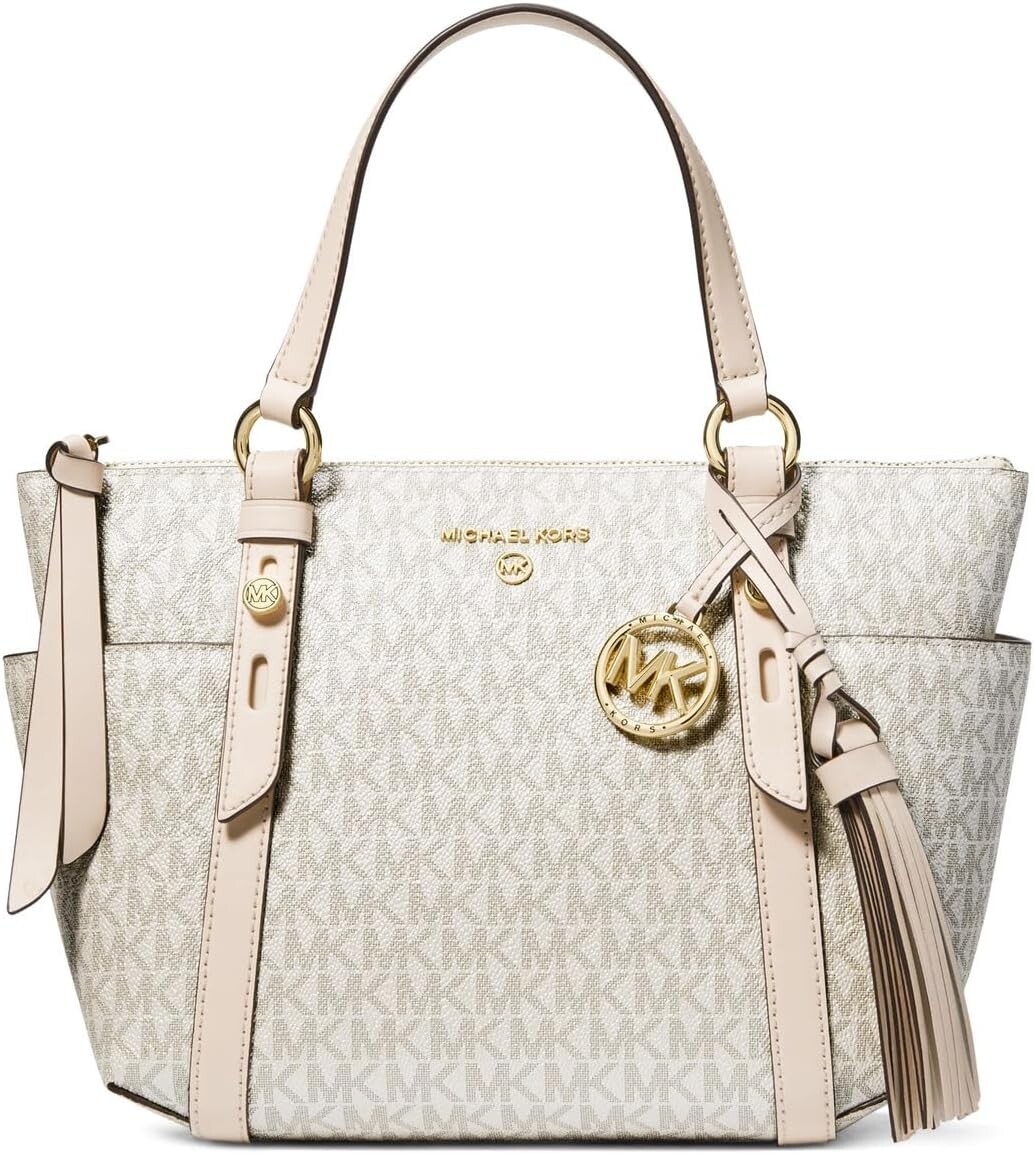 

Маленькая сумка-тоут на молнии с откидным верхом Sullivan MICHAEL Michael Kors, цвет Vanilla/Cream