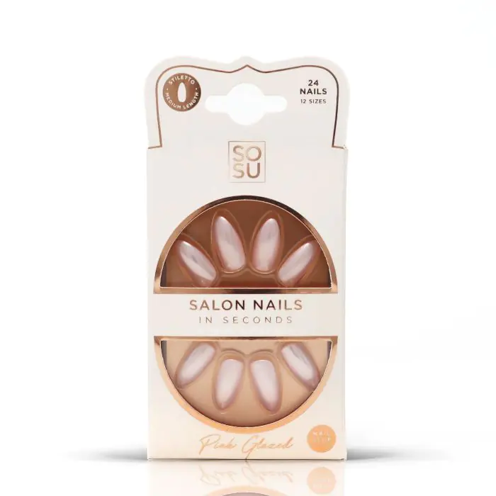

Накладные ногти uñas postizas pink glazed Sosu, цвет rosa