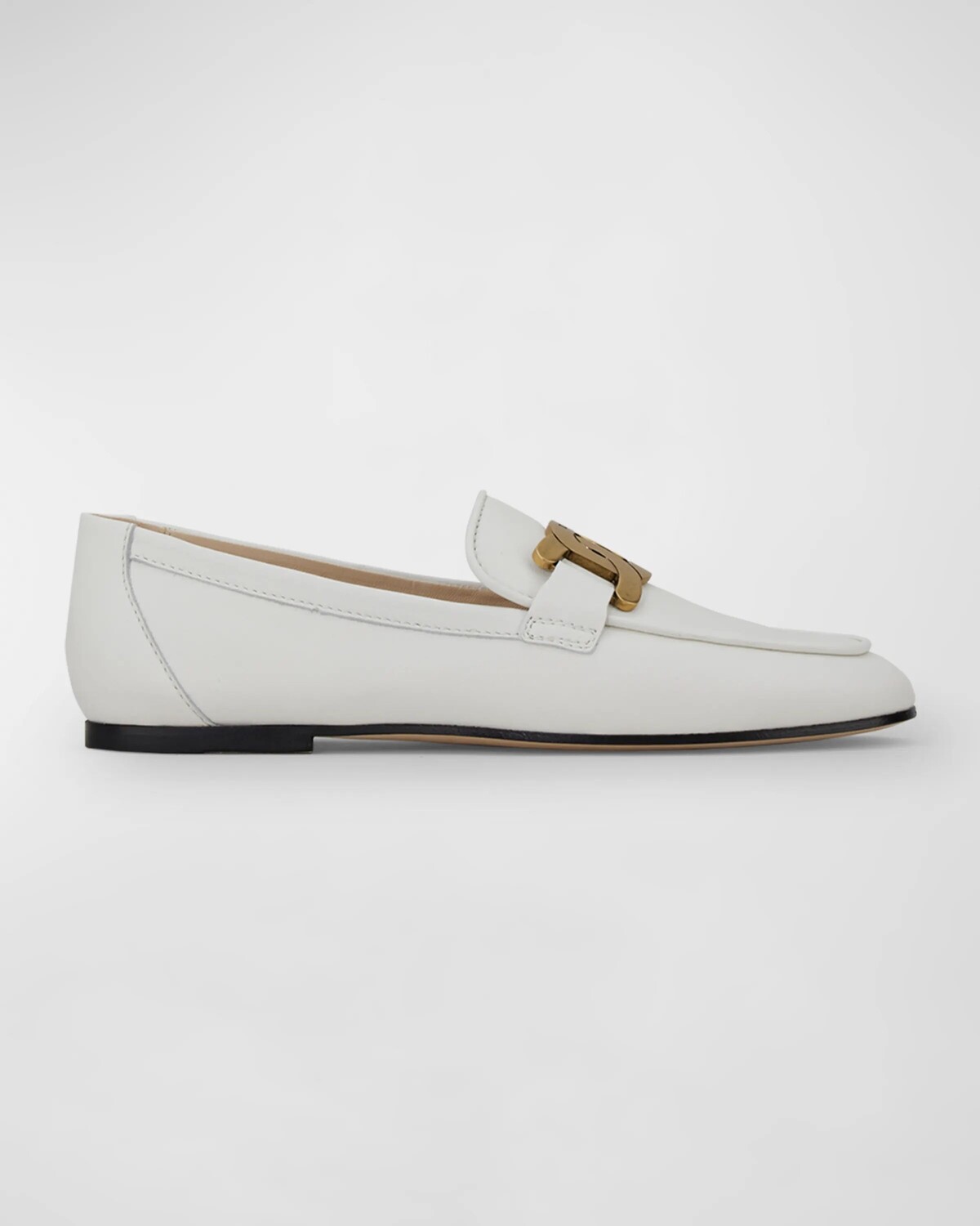 

Лоферы Kate на плоской подошве из телячьей кожи с цепочкой Tod's, цвет White