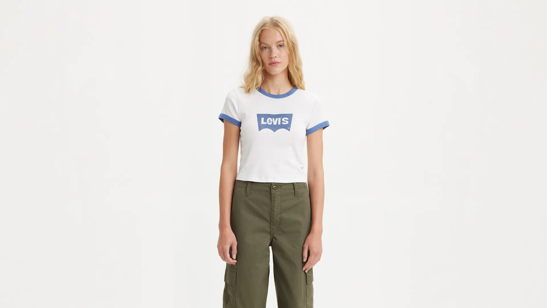 

Мини-футболка с графическим принтом Levi's, голубой