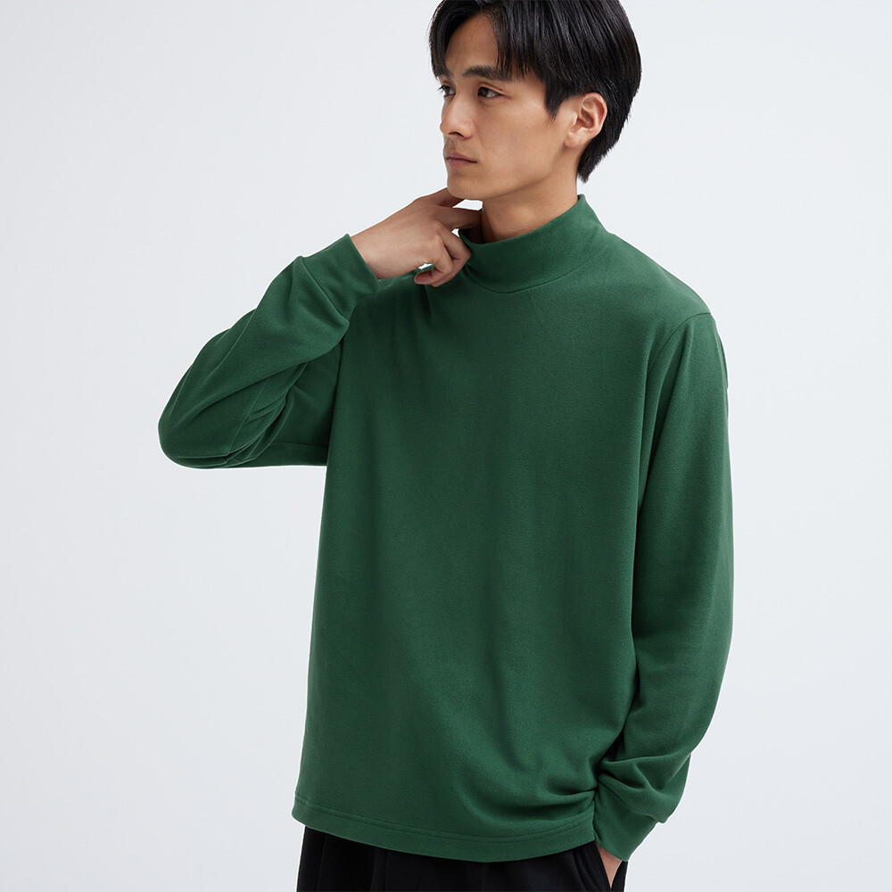 

Водолазка Uniqlo унисекс из флиса, зеленый