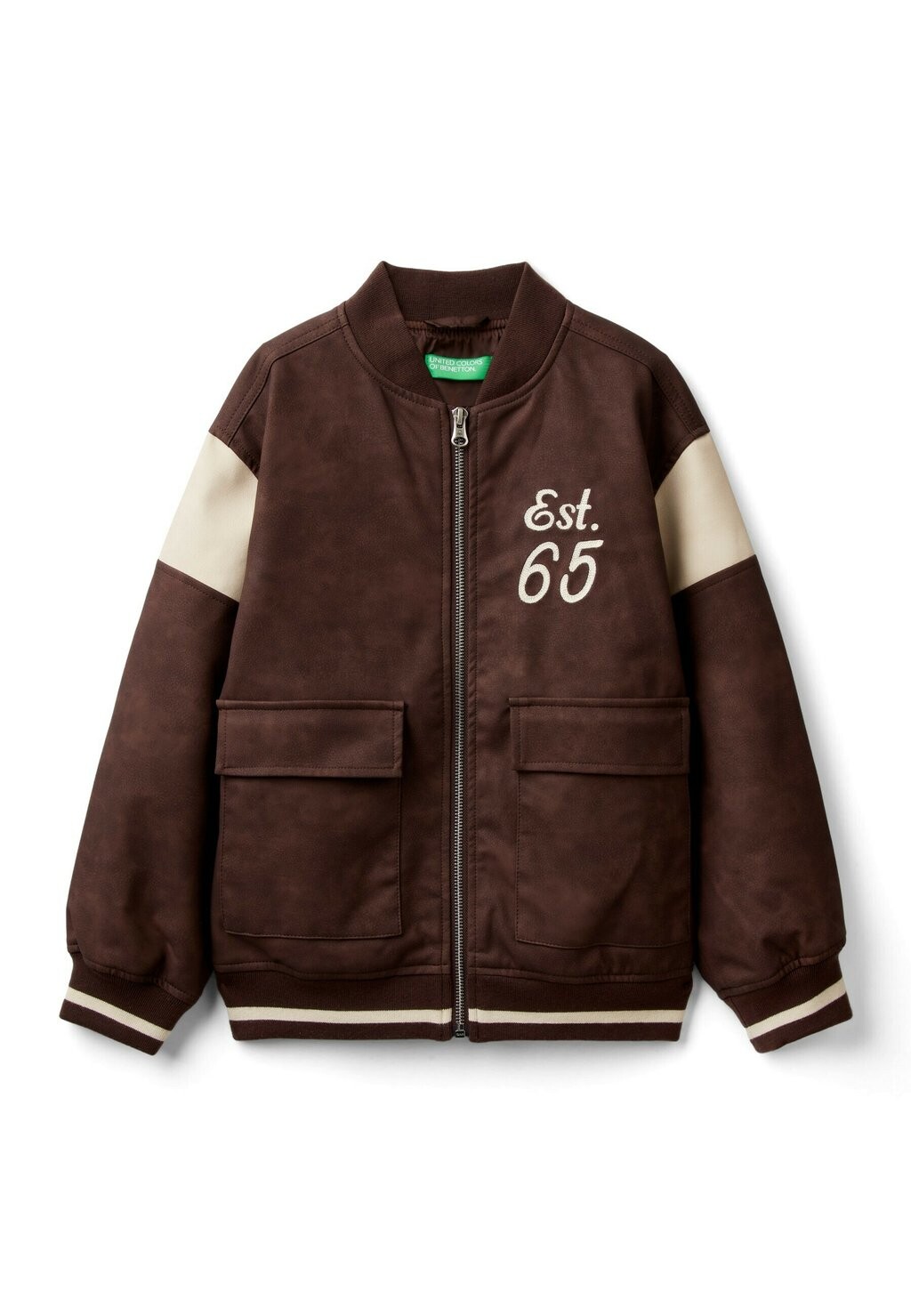 

Куртка из искусственной кожи United Colors of Benetton, цвет brown