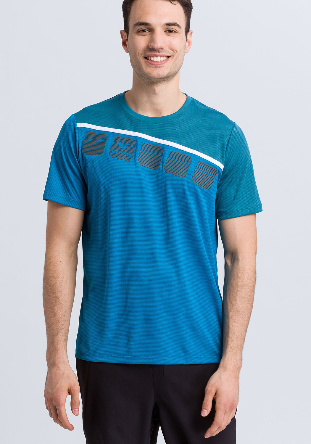 

Футболка erima 5 C, цвет oriental blue/colonial blue/weiss