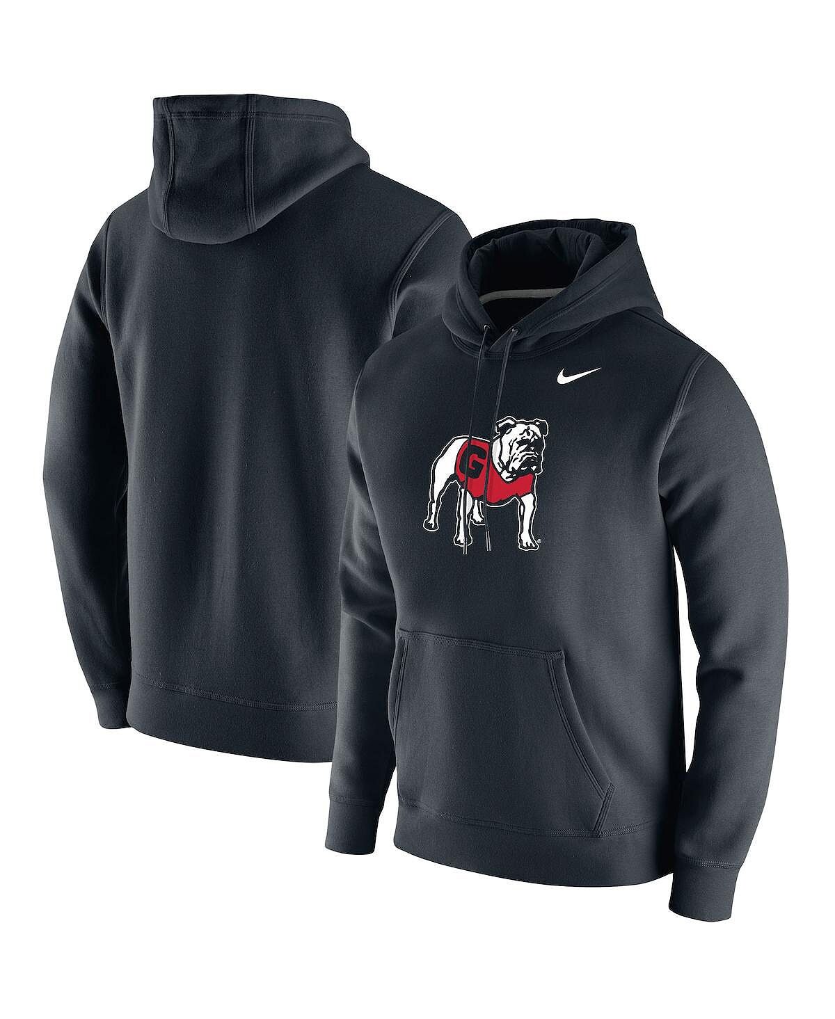 

Мужской черный пуловер с капюшоном и логотипом Georgia Bulldogs в винтажном стиле Nike