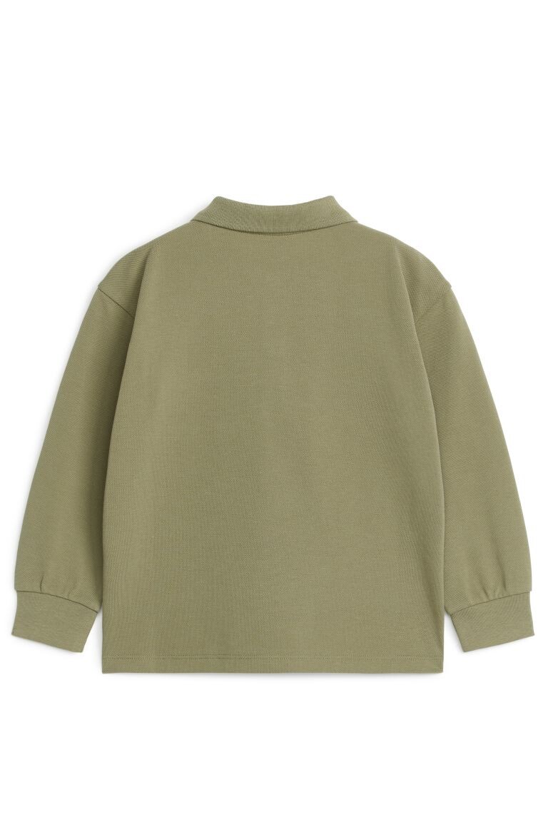 

Хлопковая рубашка-поло H&M, хаки