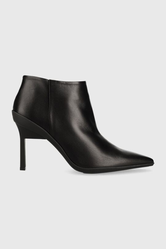 

Кожаные ботильоны WRAP STILETTO ANKLE Calvin Klein, черный