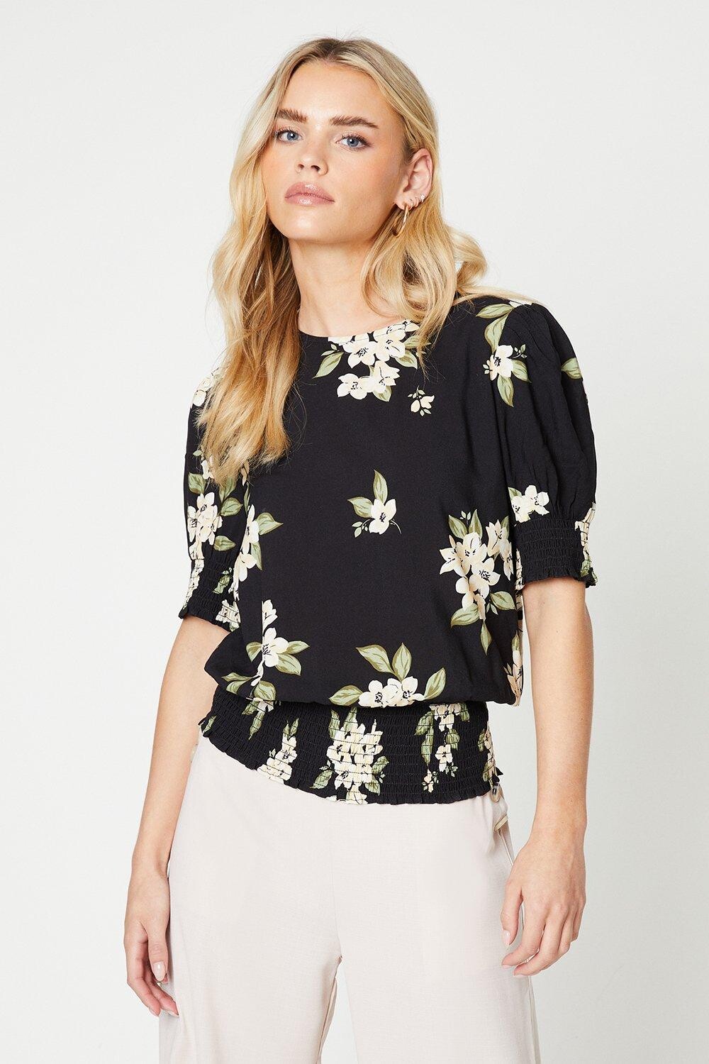 

Блузка Petite с присборенным подолом Dorothy Perkins, мультиколор