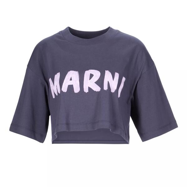 

Футболка t-shirt mit logo-druck Marni, синий