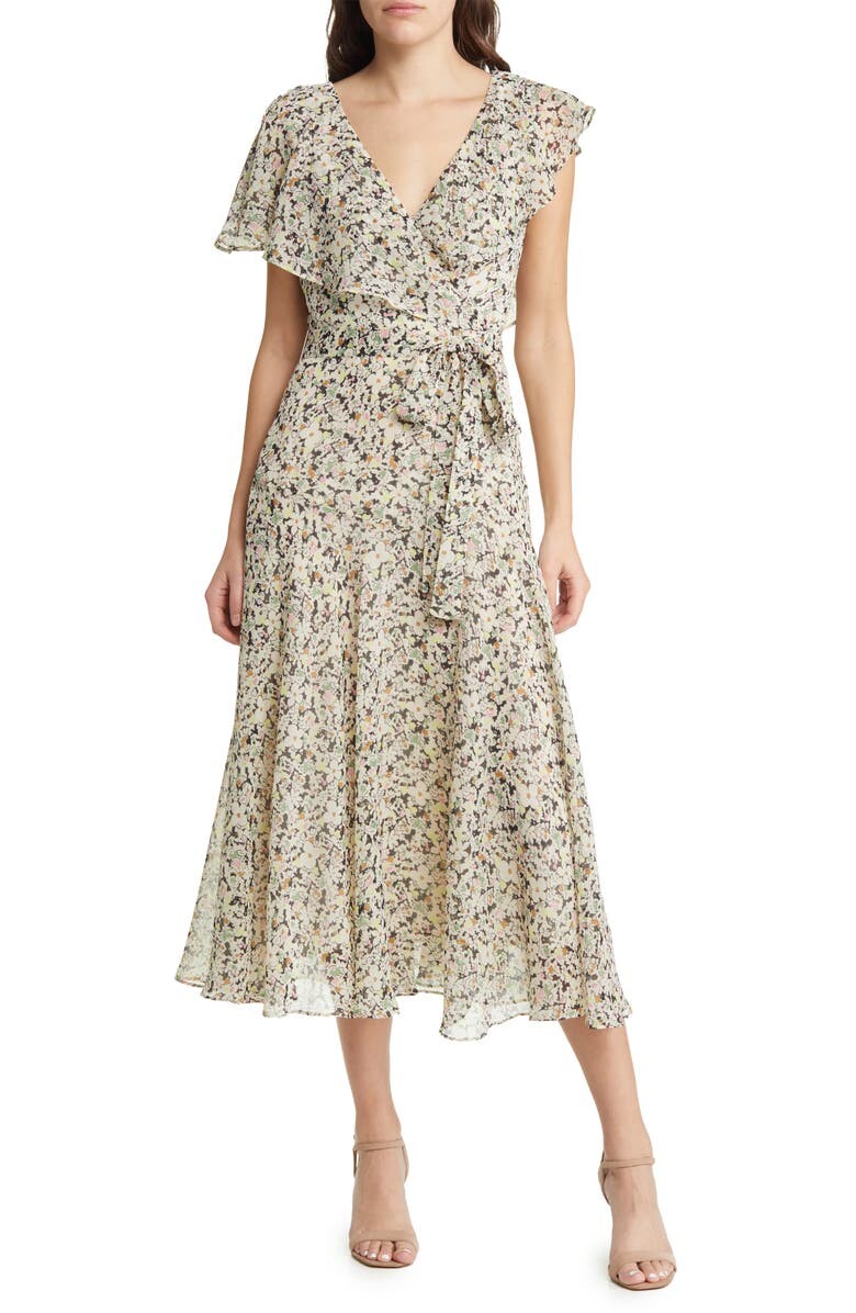 

Платье миди с оборками и цветочным принтом Taliar TED BAKER LONDON