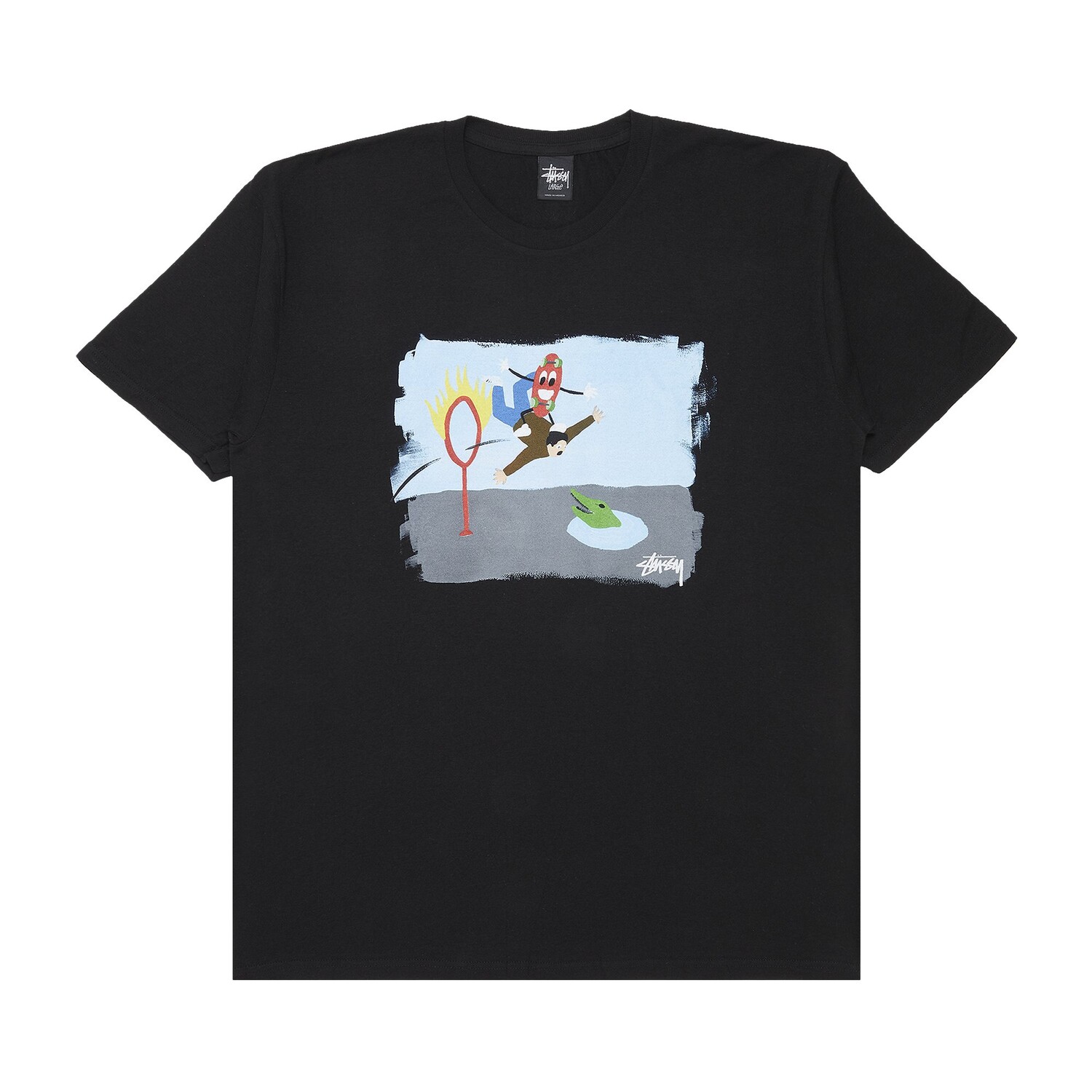 

Футболка Stussy Ring Of Fire, черная, Черный