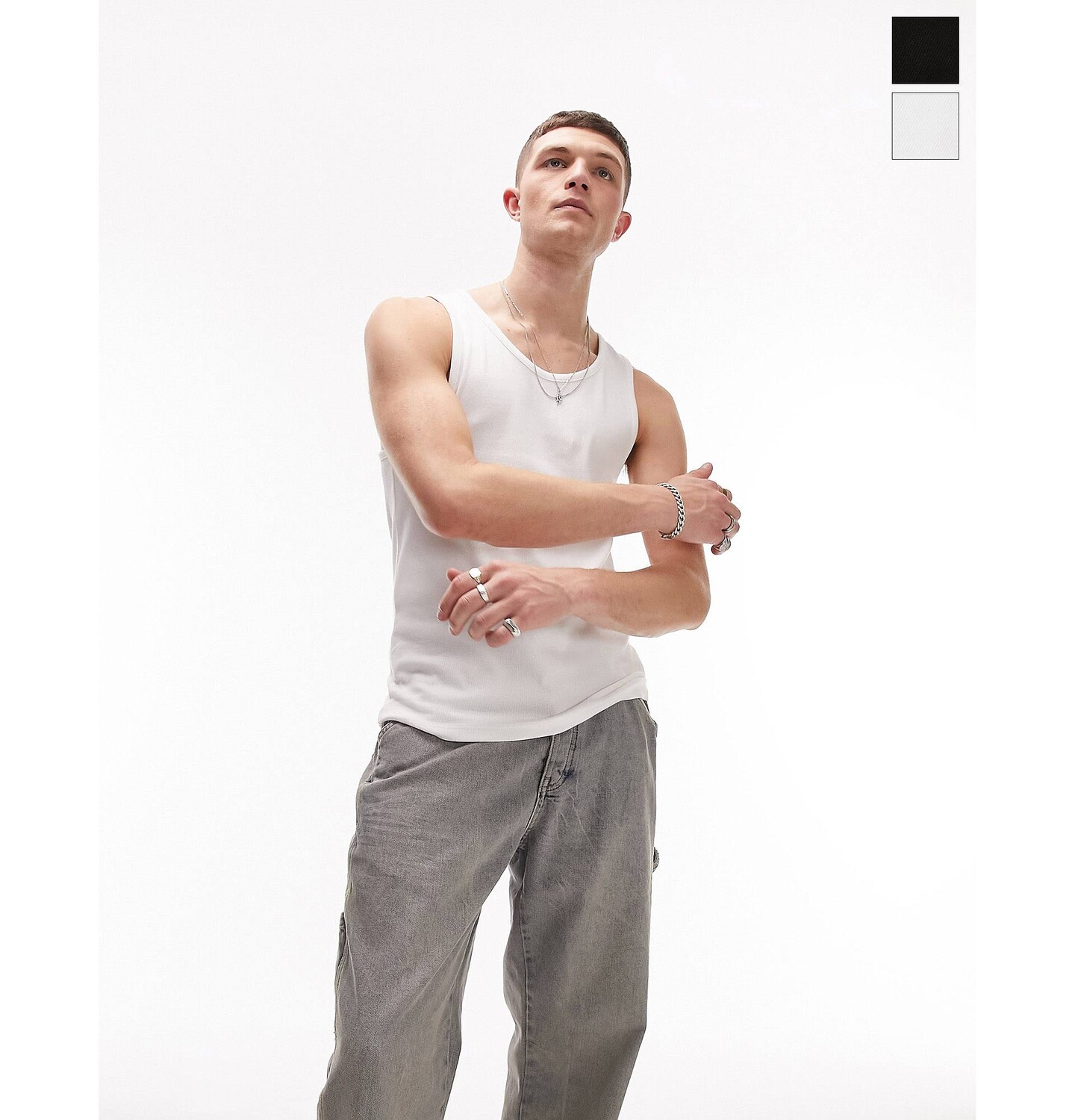 

Черный и белый жилет в рубчик Topman 2