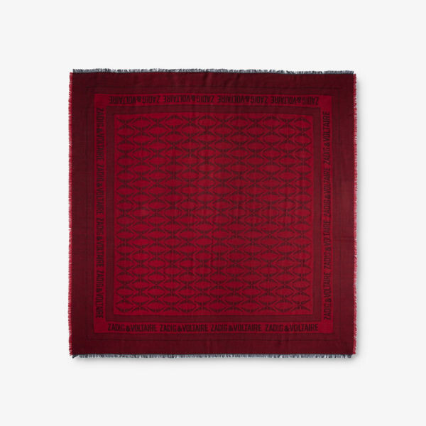 

Шарф из модала и смесовой шерсти Glenn с монограммным принтом Zadig&Voltaire, цвет power