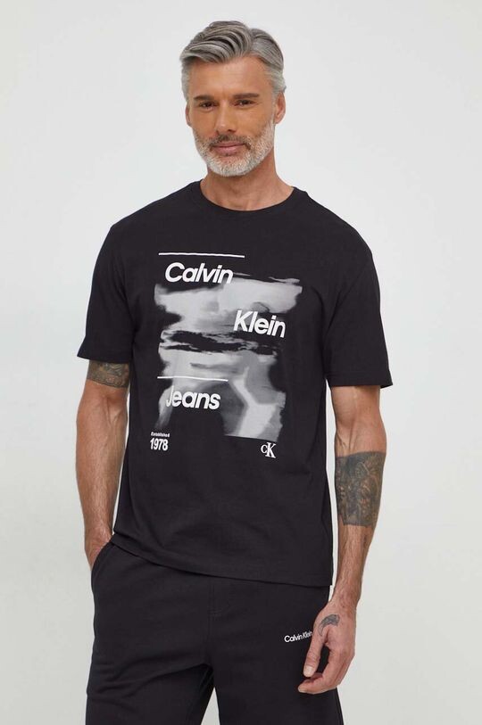 

Хлопковая футболка Calvin Klein Jeans, черный