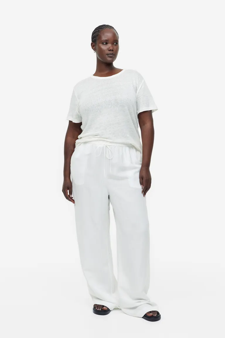 

Льняной топ H&M, белый