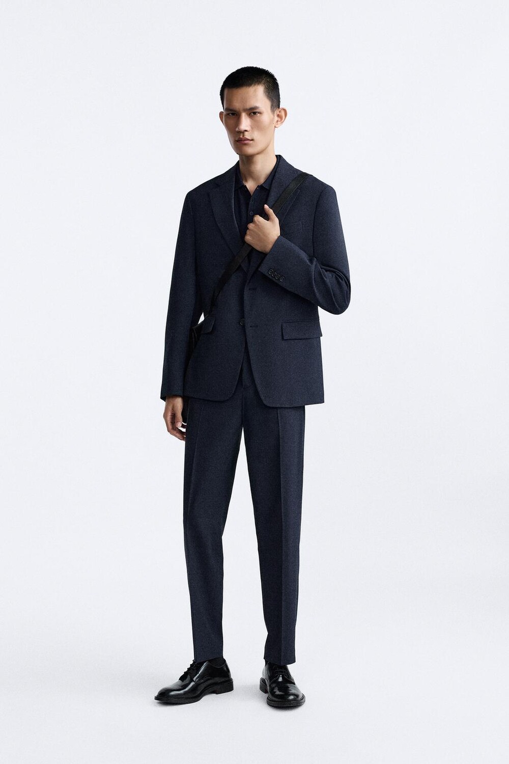 

Костюмный блейзер в гусиные лапки ZARA, темно-синий