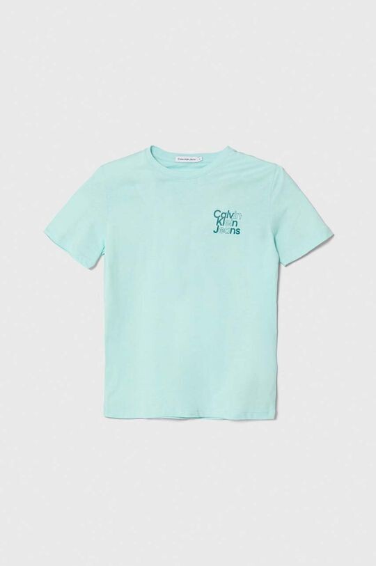 

Calvin Klein Jeans Детская хлопковая футболка, бирюзовый, Зеленый