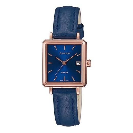 Часы CASIO Quartz Waterproof Sapphire Crystal SHEEN Blue Analog, синий