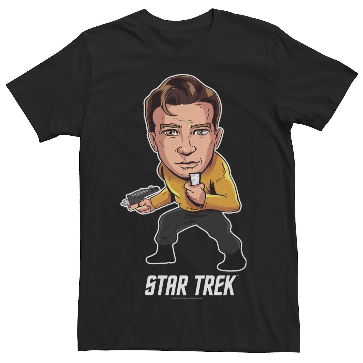 Мужская футболка Star Trek Original Series Captain Kirk Chibi Chibi Licensed Character tubbz фигурка утка tubbz star trek james t kirk