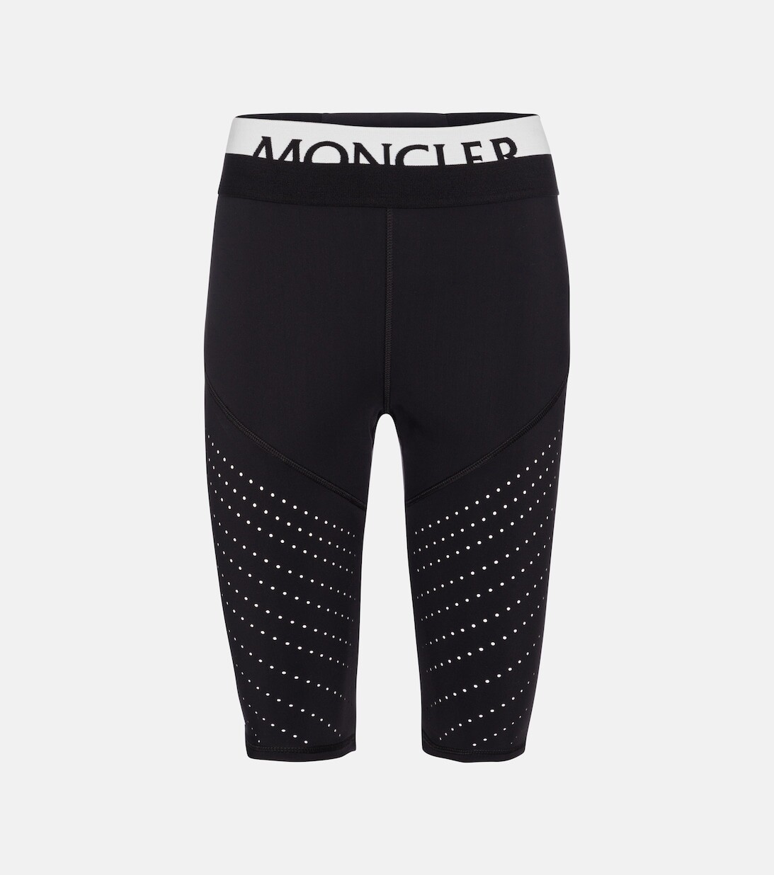 

Байкерские шорты с перфорацией Moncler, черный