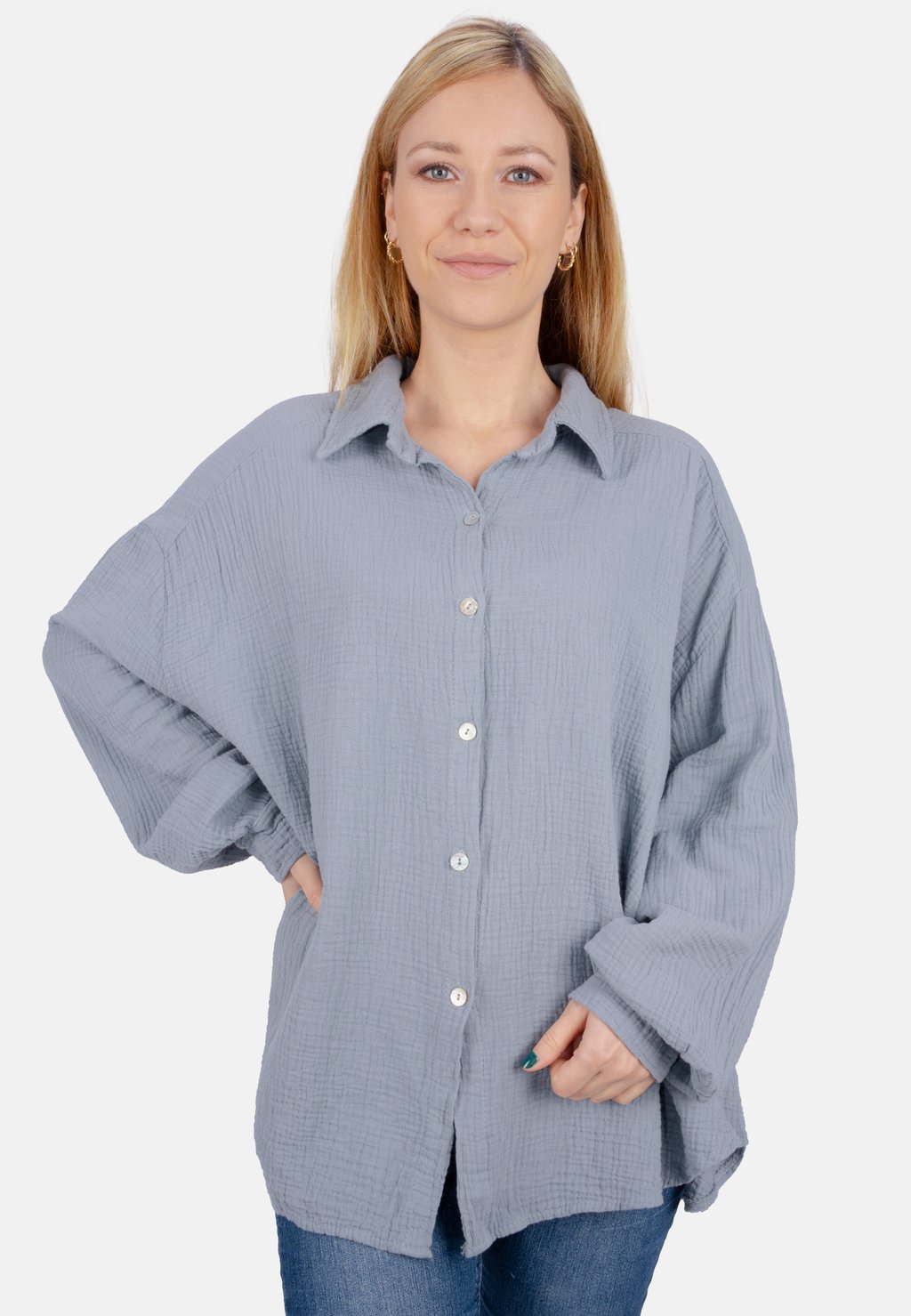 Блузка-рубашка SASHA OVERSIZED Seasons Of April, цвет grau