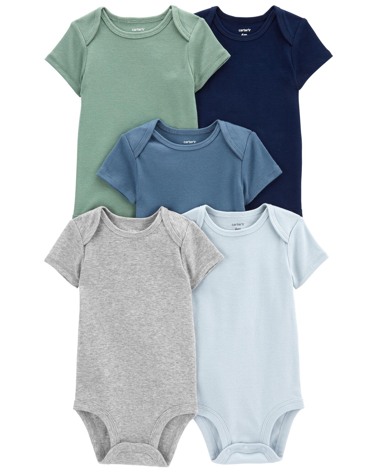 

Комплект из 5 комплектов детских боди с короткими рукавами Carter's, мультиколор