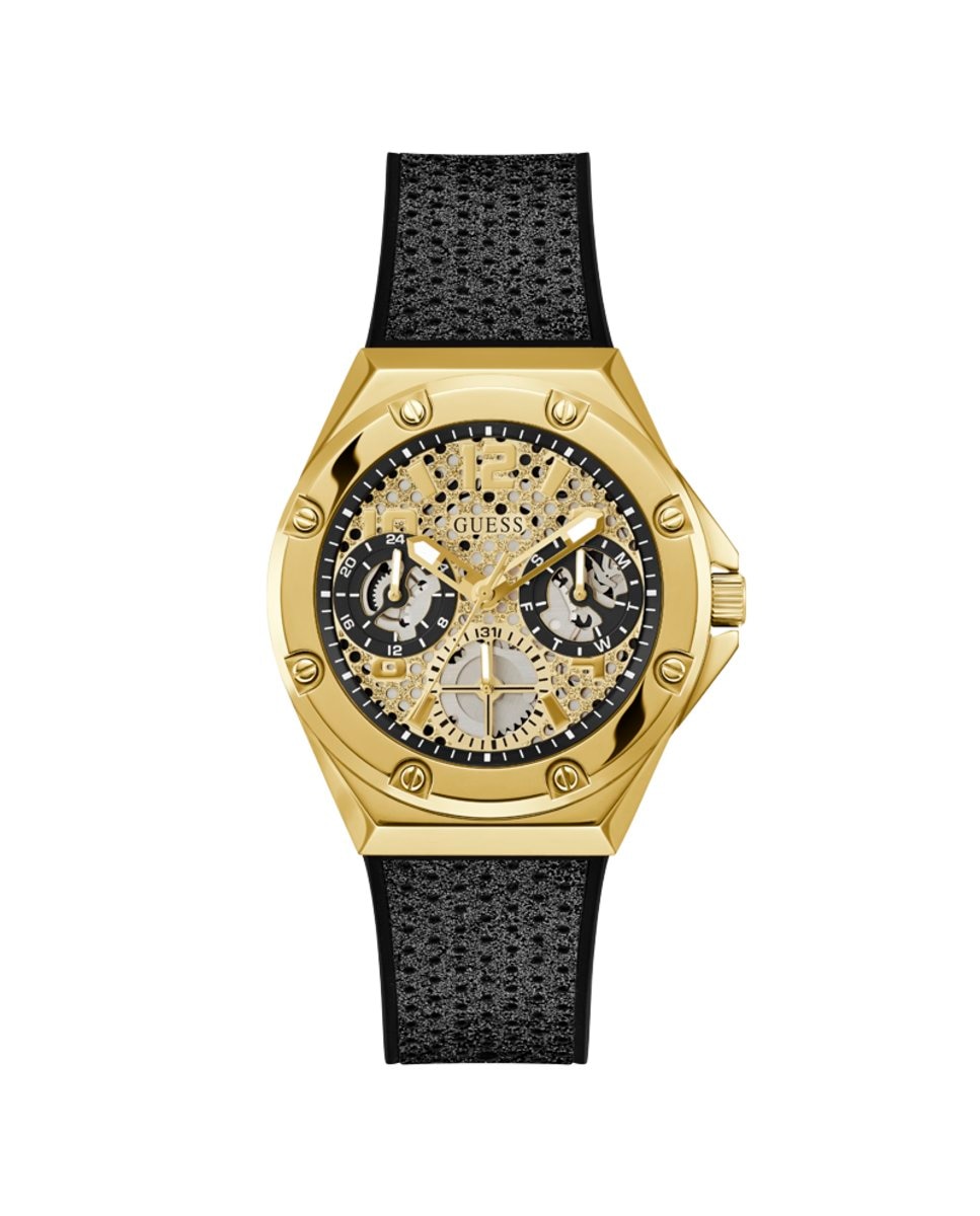 Силиконовые женские часы Asteria GW0620L2 на черном ремешке Guess, черный