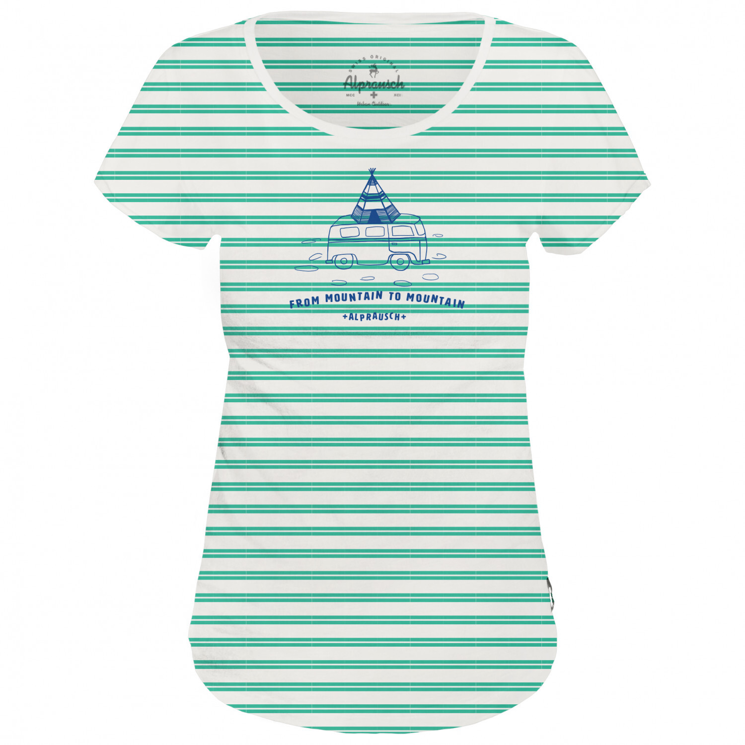 

Футболка Alprausch Women's Zält Bus, цвет Green Striped