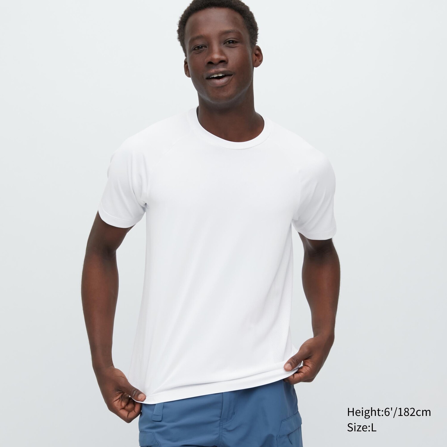 

Футболка Uniqlo DRY-EX с круглым вырезом и короткими рукавами, белый
