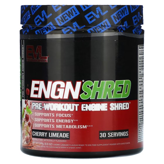 цена Пищевая добавка EVLution Nutrition ENGN Shred Pre-Workout Engine Shred, вишневый лаймад