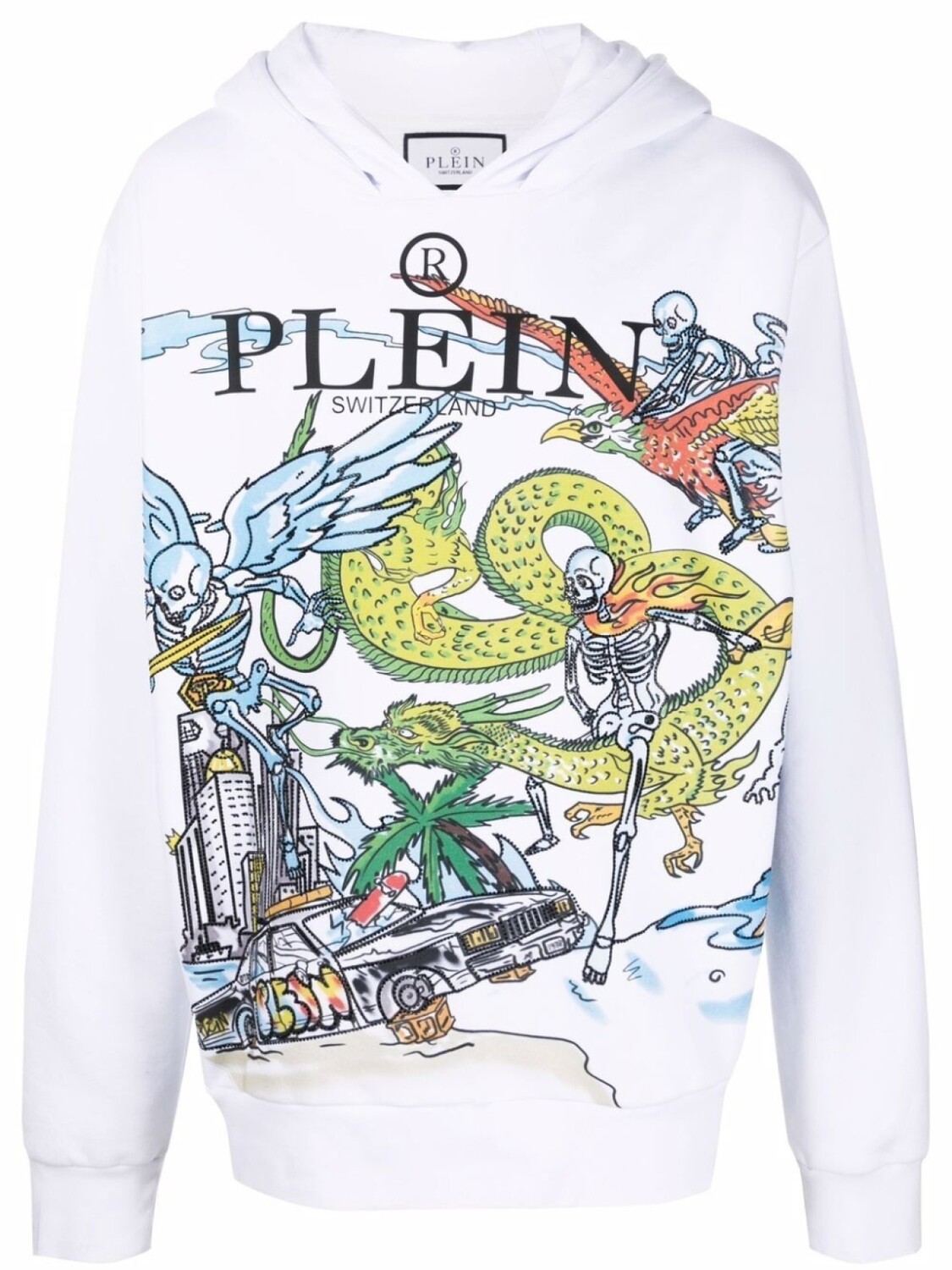 

Philipp Plein худи с графичным принтом, белый