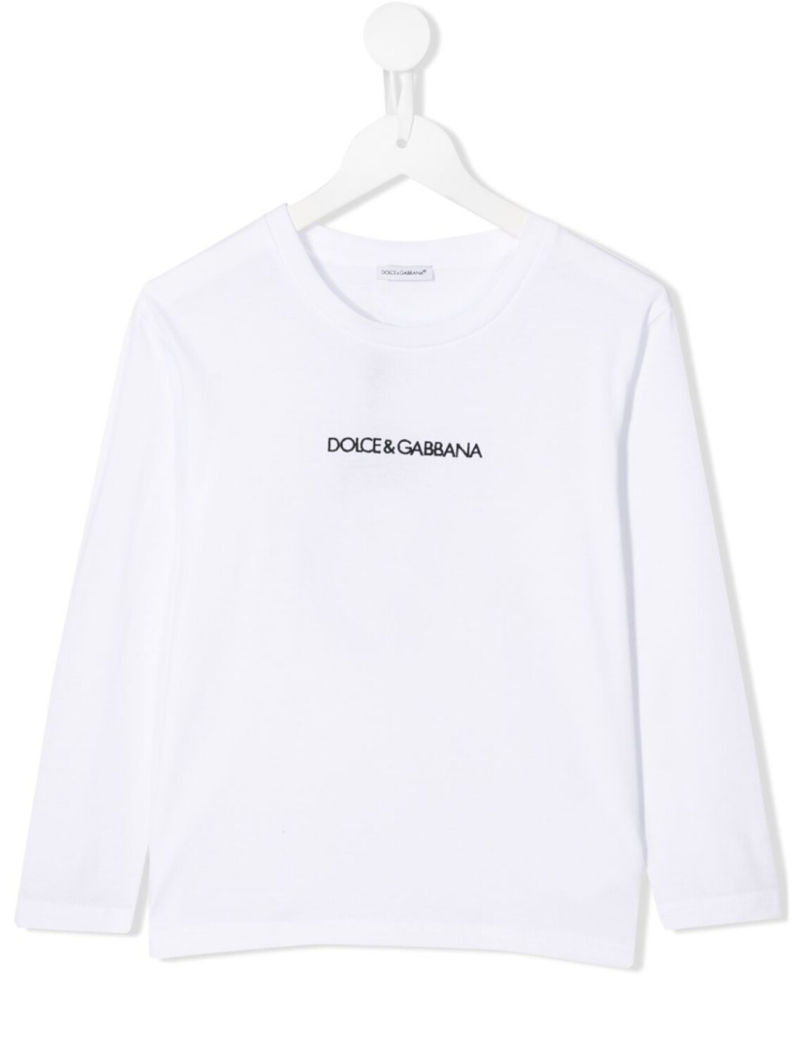 

Dolce & Gabbana топ с длинными рукавами и логотипом, белый