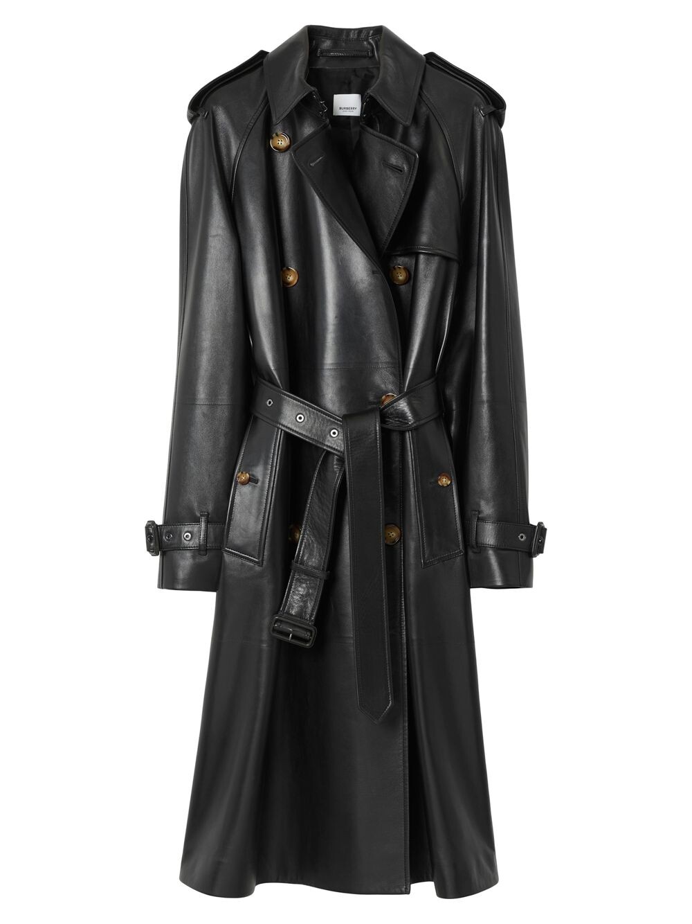 

Кожаный тренч с поясом Harehope Burberry, черный