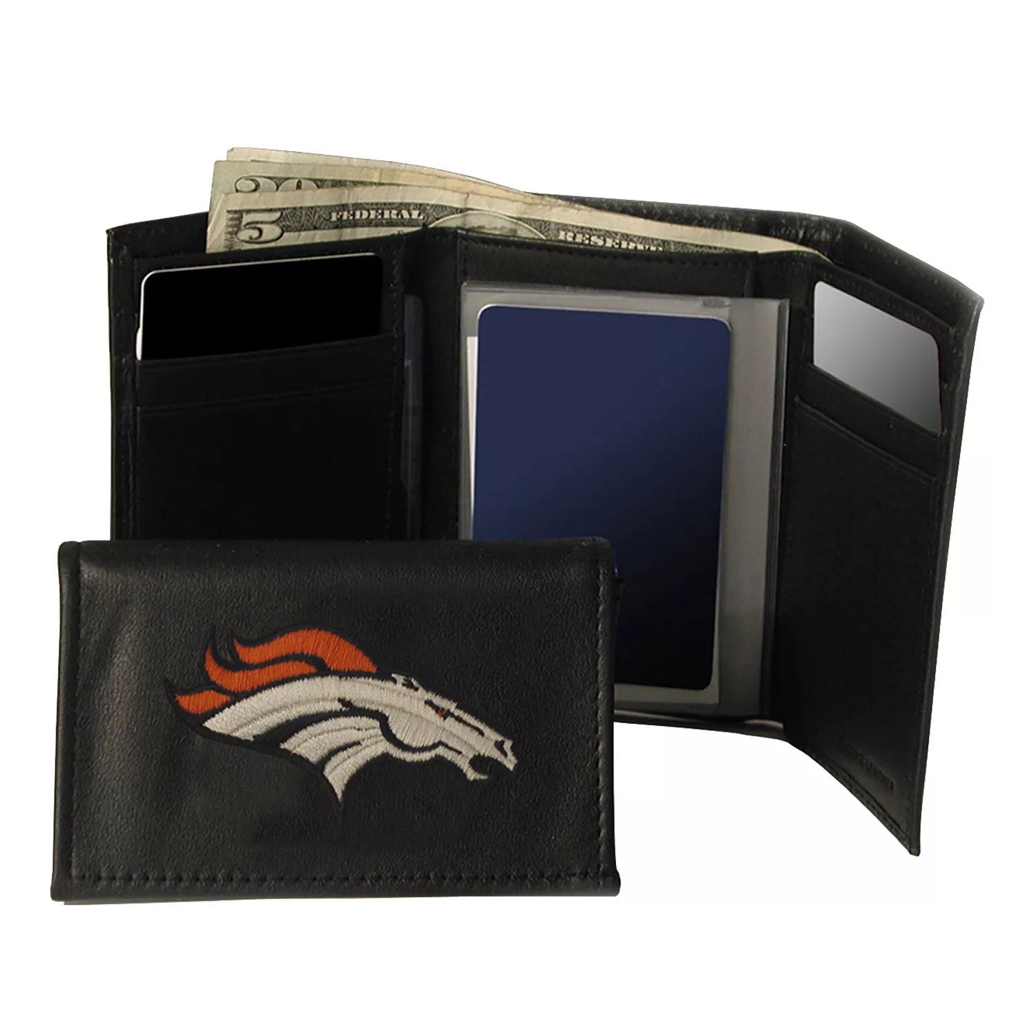 Кожаный кошелек тройного сложения Denver Broncos