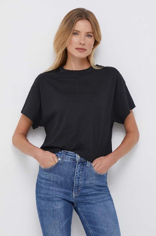 

Хлопковая футболка Calvin Klein Jeans, черный