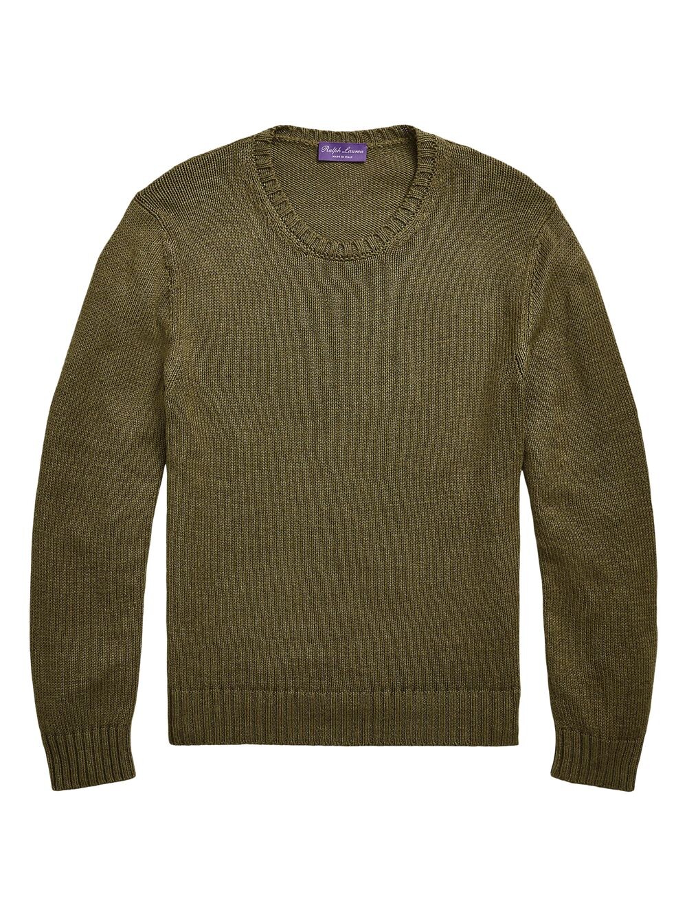

Свитер из шелка и льна Marled Ralph Lauren Purple Label, оливковый