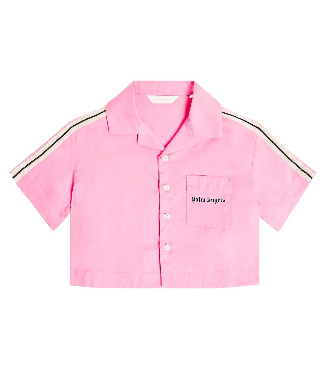 цена Укороченная рубашка с логотипом Palm Angels Kids, розовый